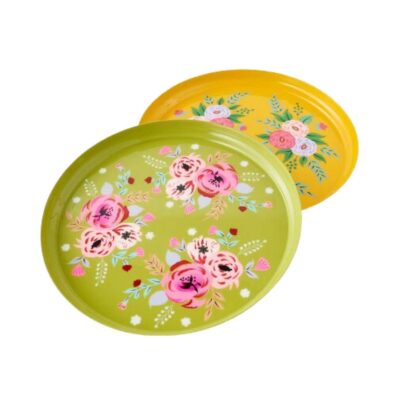 180 Degrees Table Decor | Hand Painted Floral Tray