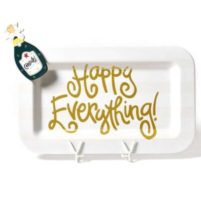 Happy Everything Kitchen & Dining | White Stripe Rectangle Entertaining Platter By Happy Everything!