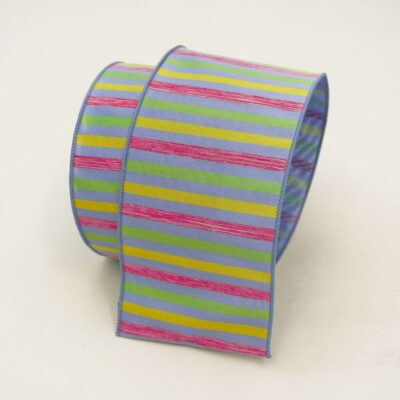 Farrisilk Ribbon | Stripe Pastel Ribbon, 4″ X 10Yd