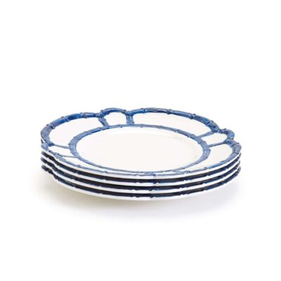 Two’s Company Kitchen & Dining | Blue Bamboo Touch Dinner Plate, Set Of 4