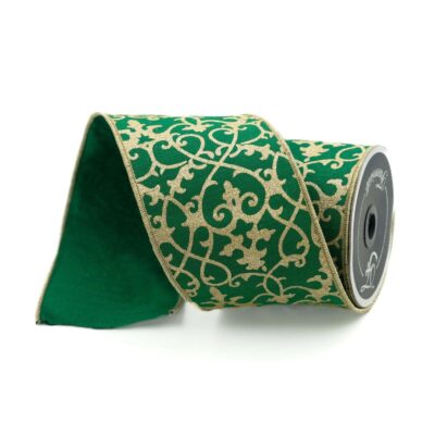 Farrisilk St. Patrick’S Day | Emerald Cassia Acanthus Ribbon, 4″ X 10Yd