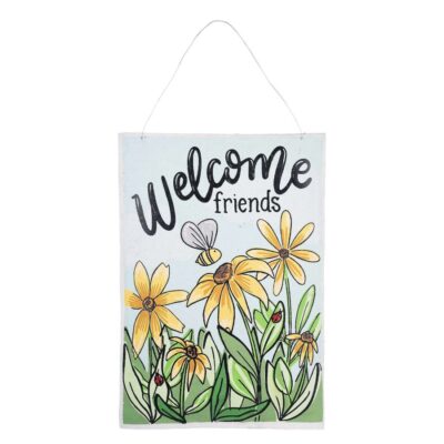 Glory Haus Wall Decor | Live Life And “Welcome Friends” Reversible Spring Burlee