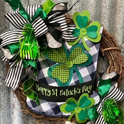 Farrisilk St. Patrick’S Day | Black And White Glitter Thin Stripes Ribbon, 4″ X 10Yd