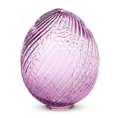 RAZ Focal Points | Purple Swirl Patterned Glass Egg, 6″