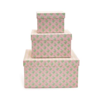 Two’s Company Spring | Floral Block Print Nesting Boxes