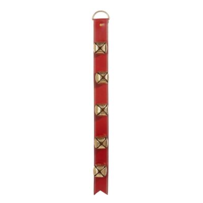 RAZ Hanging Decor | Red Sleigh Bell Door Hanger, 32″