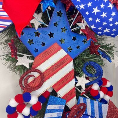 Miss Cayce’s Door Decor | Patriotic Star Teardrop, Long