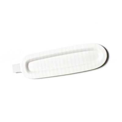 Happy Everything Table Decor | Skinny White Stripe Mini Oval Entertaining Platter By Happy Everything!