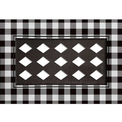 Evergreen Rugs & Mats | Flocked Check Sassafras Mat Tray