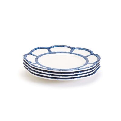 Two’s Company Spring | Blue Bamboo Touch Salad Plate, Set Of 4