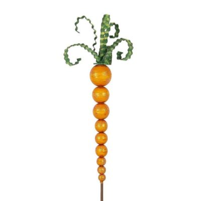 The Round Top Collection Pot Stakes | Wood Bead Carrot