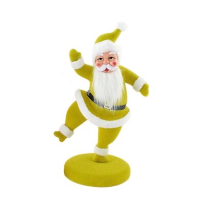 180 Degrees Table Decor | Flocked Dancing Santa On Base