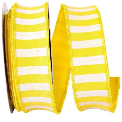 Reliant Ribbon Spring Ribbon | Sunshine Cabana Horizontal Stripe Ribbon, 1.5″ X 10Yd