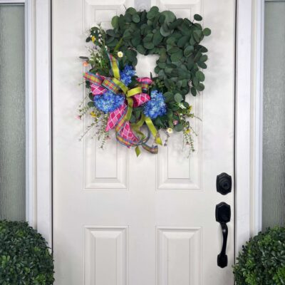 Miss Cayce’s Door Decor | Blooming Blue Hydrangea Wreath