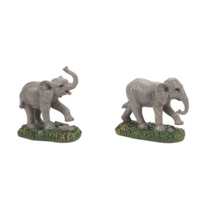 Department 56 Table Decor | Zoological Garden Elephant Set, Dept. 56 Village