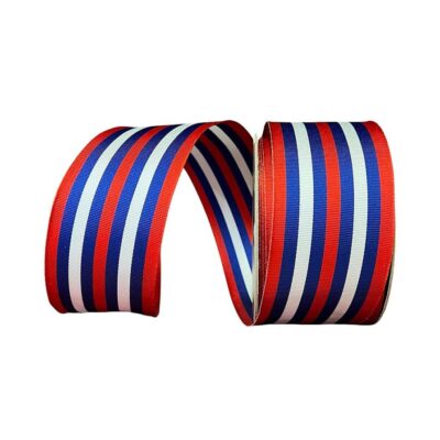 D. Stevens Ribbon | Patriotic Stripe Ribbon, 2.5″ X 25Yd