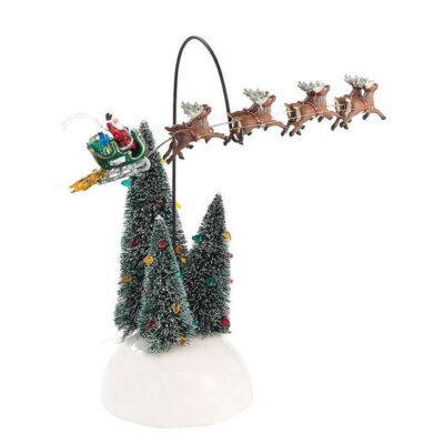 Department 56 Table Decor | Animated Flaming Sleigh, Dept. 56 Village