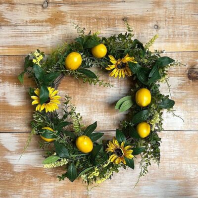 Liberty Floral Wall Decor | Sunflower Lemon Mix Lvs Wreath