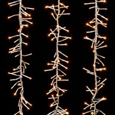 RAZ Lights | Warm White Cluster Lights On Clear Wire, 10′