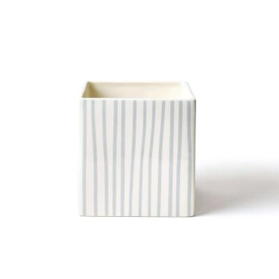 Happy Everything Table Decor | Stone Mini Stripe Medium Nesting Cube By Happy Everything!