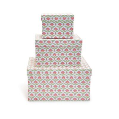 Two’s Company Focal Points | Floral Block Print Nesting Boxes