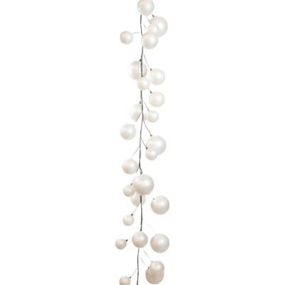 Farrisilk Garlands | 10′ White Candy Apple Ball Garland