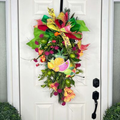 Miss Cayce’s Door Decor | Citrus Garden Teardrop