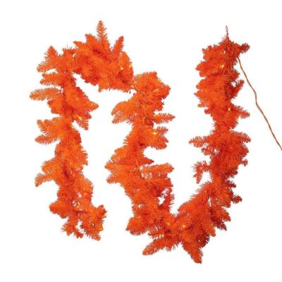 Kurt S. Adler Wall Decor | Pre-Lit Orange Garland, 9′