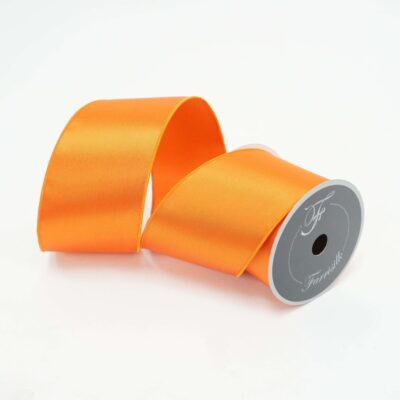 Farrisilk Spring | Orange Satin Ribbon, 4″ X 10Yd