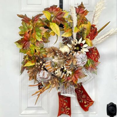 Miss Cayce’s Door Decor | Autumn Leaves Wreath