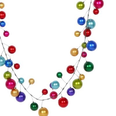 Farrisilk Garlands | Multi Candy Apple Ball Garland, 10′