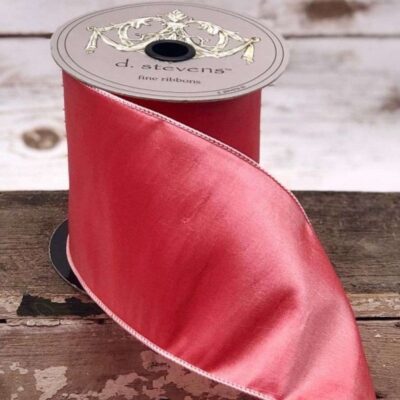 D. Stevens Spring | Taffeta Pink Coral Ribbon, 2.5″ X 25Yd