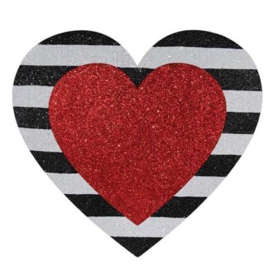 Craig Bachman Table Decor | Striped Glitter Heart