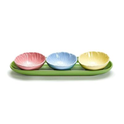 Two’s Company Spring | Flower Tidbit Bowls With Tray