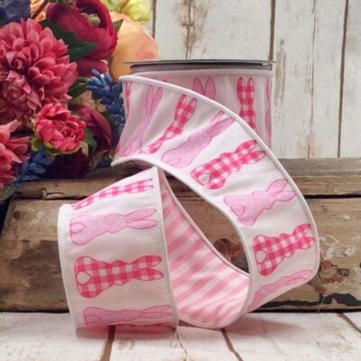 D. Stevens Spring | Pink And White Easter Ribbon, 2.5″ X 10Yd