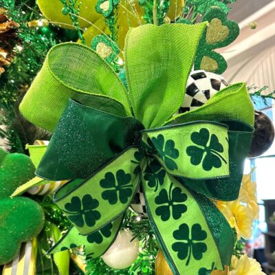 Farrisilk St. Patrick’S Day | Giant Shamrock On Green Ribbon, 2.5″X10Yd