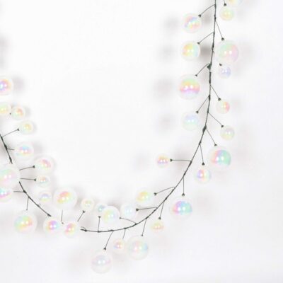 Farrisilk Garlands | Iridescent White Ball Garland, 10′