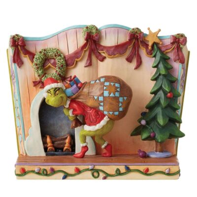 Department 56 Table Decor | Sneaky Grinch Stealing Presents Story, Dept. 56 Village