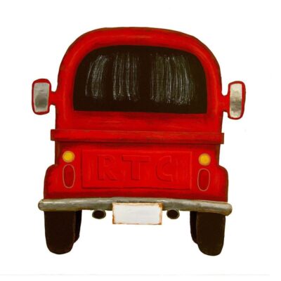 The Round Top Collection Table Decor | Red Truck Pocket, Back View