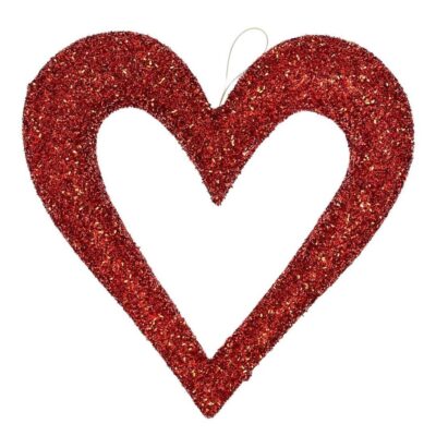 Craig Bachman Table Decor | Glitter Hollow Heart 14″