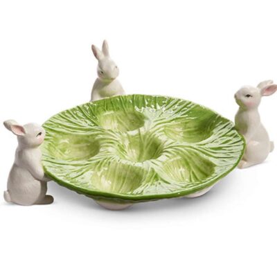 RAZ Kitchen & Dining | Cabbage Bunny Egg Holder Plate