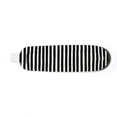 Happy Everything Table Decor | Skinny Oval Black Stripe Mini Entertaining Platter By Happy Everything!