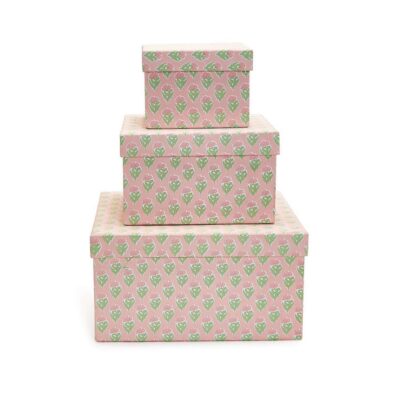 Two’s Company Spring Focal Points | Floral Block Print Nesting Boxes