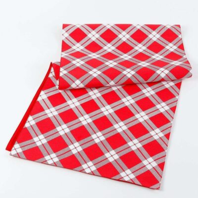 Deck The Halls Y’all Kitchen & Dining | Red And White Diagonal Pattern Table Runner