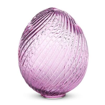 RAZ Table Decor | Purple Swirl Patterned Glass Egg, 6″