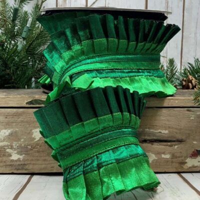 D. Stevens St. Patrick’S Day | Metallic Pleated Ruffle Ribbon, 4″ X 5Yd