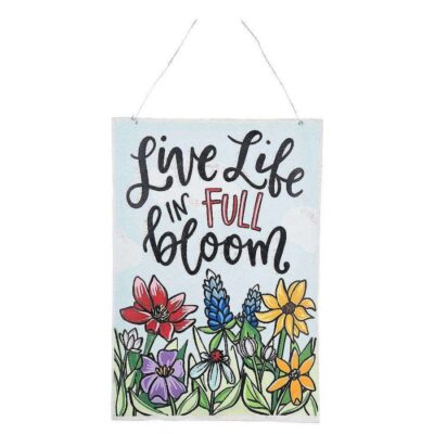 Glory Haus Hanging Decor | Live Life And “Welcome Friends” Reversible Spring Burlee