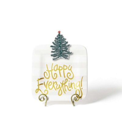 Happy Everything Table Decor | White Stripe Square Mini Entertaining Platter By Happy Everything!