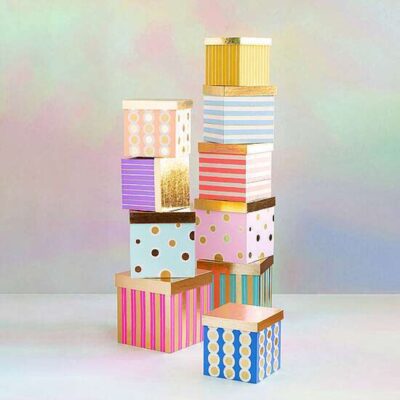 Glitterville Focal Points | Rainbow Gilded Nesting Boxes Set By Glitterville