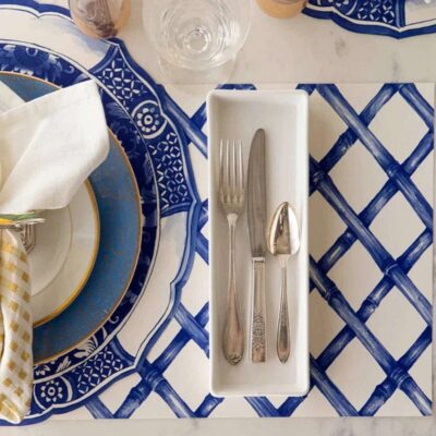 Hester & Cook Spring | Blue Lattice Placemat Sheets